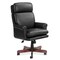 Officesource Lancaster Collection High Back Executive Swivel with Mahogany Frame 378VBK - alternate 1
